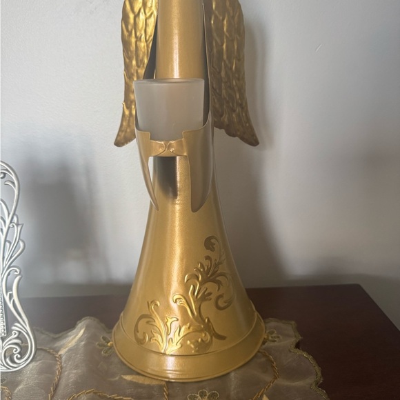 Better Homes And Gardens limited edition Gold Angel Candle Holder. 14” tall - Picture 5 of 7